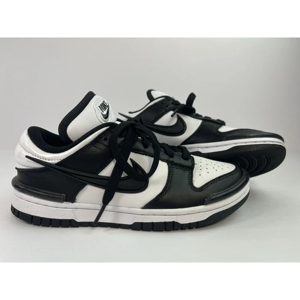 Nike Dunk Low Twist Panda Shoes Women's Size 6 White Sneakers Black DZ2794-001